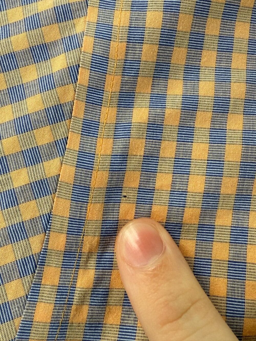 Brooks Brothers Check Non-Iron Cotton XL Button-Down Short Sleeve Blue Orange - Picture 12 of 16